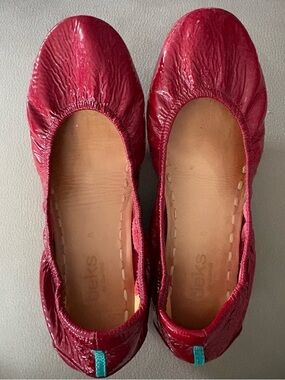 Tieks Ruby Red Patent Leather Ballet Flats